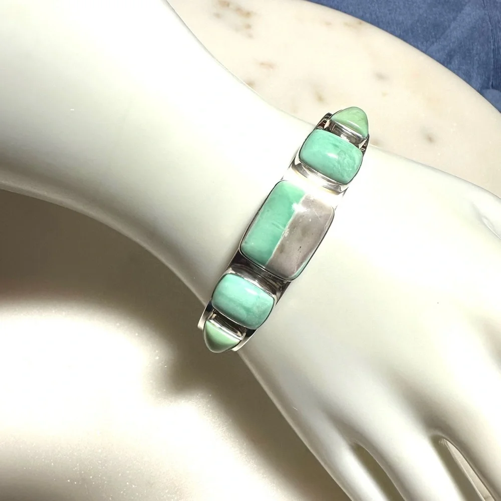 Jay King Green Variscite | Solid Sterling Silver Cuff Bracelet